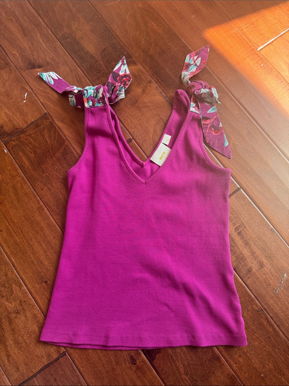 Maeve Bow-Tie Tank in Raspberry. Size M.